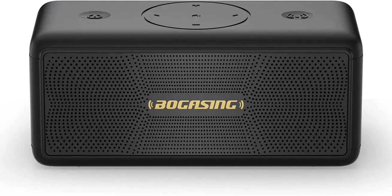 BOGASING Bluetooth Lautsprecher M5 Musikbox Tragbarer, 40W Surround Stereo Sound & Kraftvoller Bass, 30H Akku, IPX7 Wasserdicht, EQ, Kabelloser Lautsprecher Boxen Bluetooth Box, USB Stick (Schwarz)