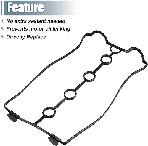 Miniatura 6 de uxcell Juntas de tapa de válvula de motor para Chevrolet Aveo 1.6L 2004-2008 No.96353002 Negro