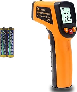 KETOTEK Laser Thermometer Gun Infrared Thermometer Digital Non Contact Food Thermometers -50℃ - 600℃ (-58-1112℉) IR Thermometer Professional Grade Temperature Tester Recorder (not for human)