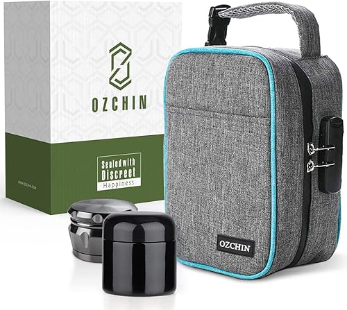 OZCHIN Bolsa grande a prueba de olores con cerradura de combinación, caja de bloqueo a prueba de olores, estuche de almacenamiento de viaje, bolsa