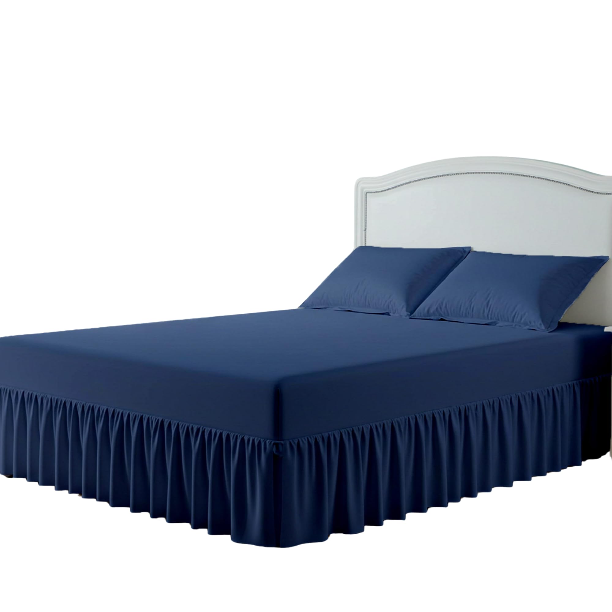 400 Thread Count Egyptian Cotton Single Bed Valance Fitted Sheet – Extra Deep, Frilled, Soft & Breathable, Machine Washable, Box Mattress Cover, UK Single Sheet