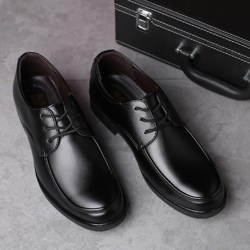 Mens Dress Formal Shoes Calfskin Leather Fashion Lace Up Anti-Slip Non Slip Rubber Sole Block Heel Shoe for Business Office Party Wedding Brogue Casual3