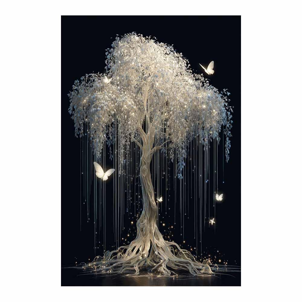 XENIOU Tree Canvas Wall Art Bolds Blues textured tree canvas painting wall art, Living Room Bedroom Hallway Stairs Decoration.(Multicolor)-70x100cm Unframed