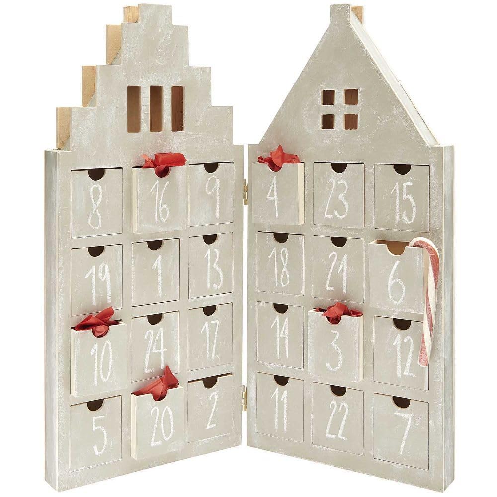 Adventskalender-Haus, mit 24 Schubladen, FSC 100%