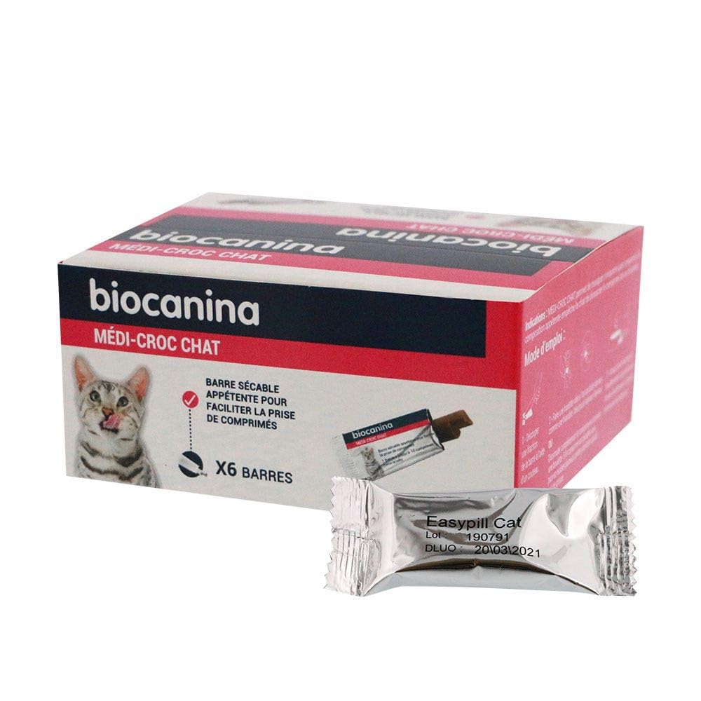 BIOCANINA Médi-Croc Chat Barre Sécable Appétente 6 x 10 g