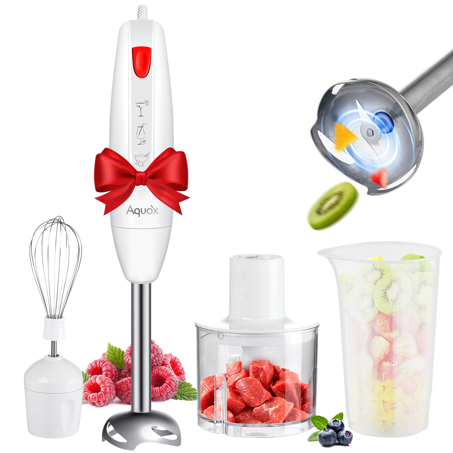 Amazon.com: Immersion Blender Handheld Blender 4 in 1, 16000rpm Speed ...