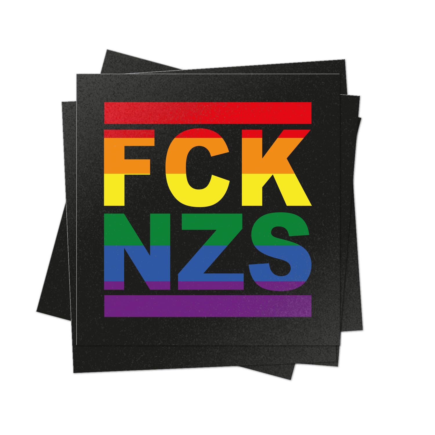 100 x FCK NZS naklejka tęczowa - 7,4 x 7,4 cm - politycznie lewicowe naklejki outdoorowe duże naklejki FCKNZS vs Right zestaw naklejek