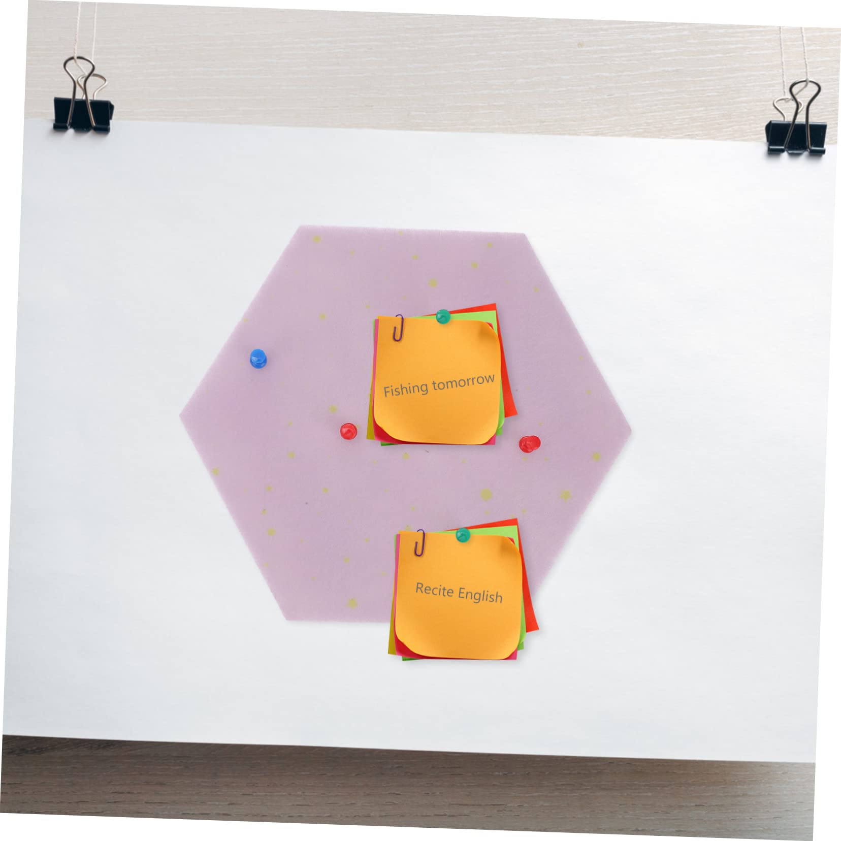 Housoutil Hexagon Wall Decor Felt Wall Sticker Self-Adhesive Felt Board Tiles Home Decorative Board