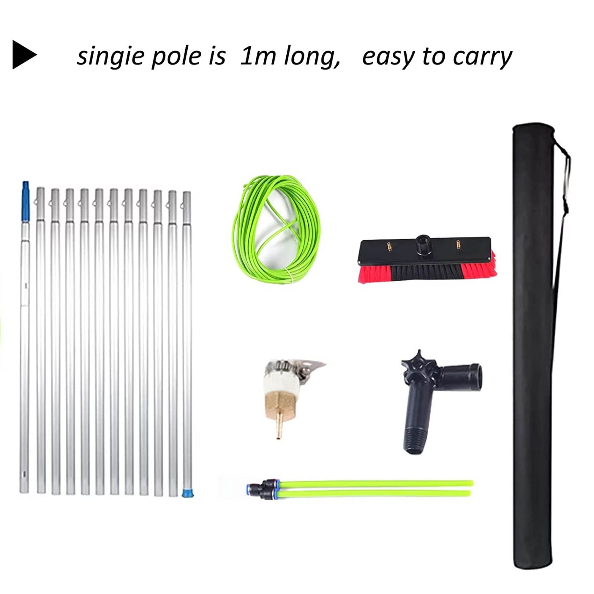 Kit de limpieza de paneles solares, barra de limpieza de ventanas con manguera de agua, cepillo extensible para una limpieza eficaz, ideal para paneles fotovoltaicos y mantenimiento