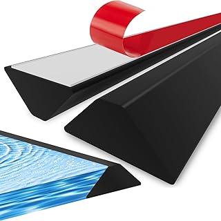 Drenky 2M Wet Room Floor Barrier, Black Shower Tray Sealing Strip Self-Adhesive Shower Tray Seal Silicone Shower Floor Water Barrier for Bathroom Floor, Under Washbasins, Kitchen Sink, 200CM