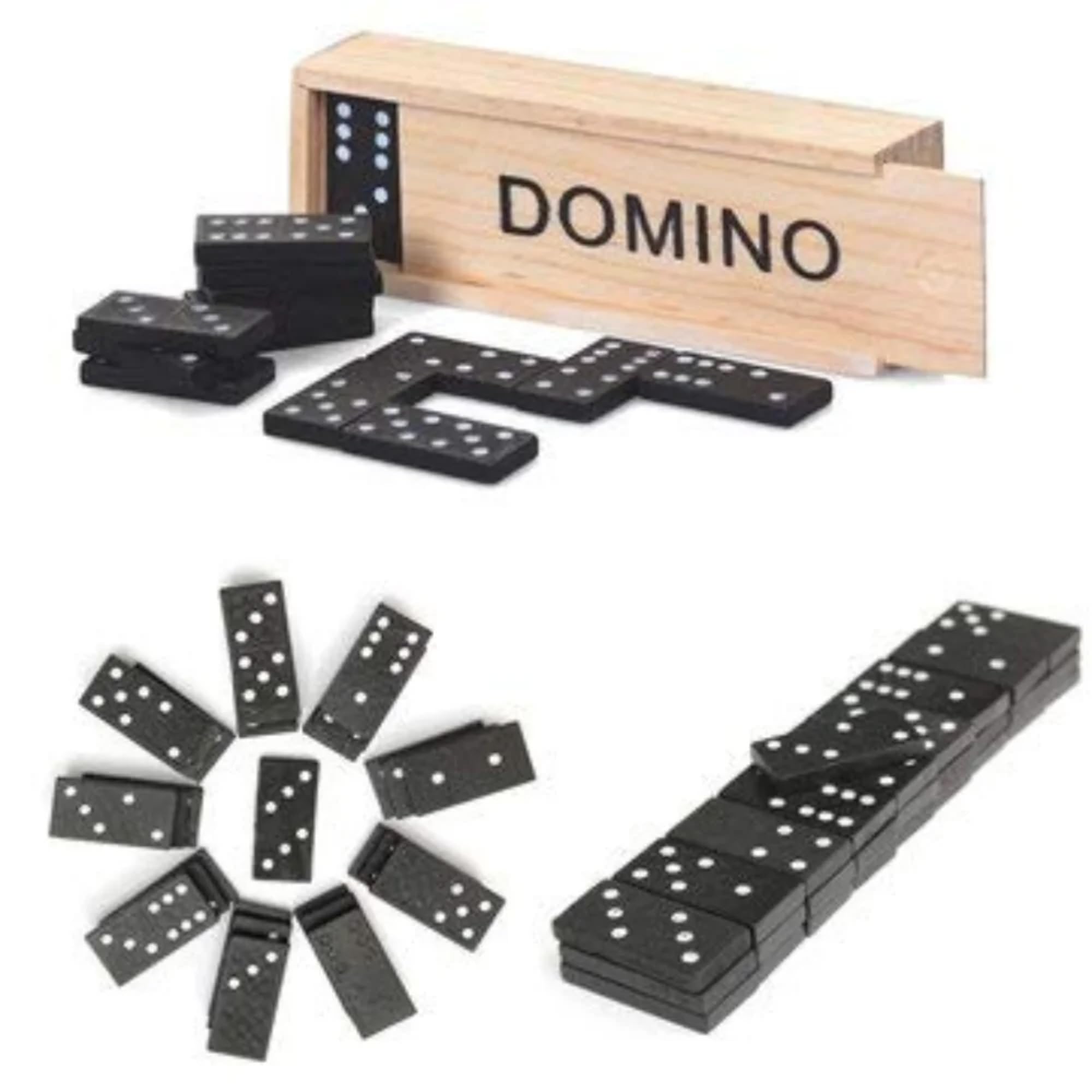 Domino 28pcs - Black Color Domino Puzzle with Wooden Box for Kids and Toddlers Suitable for Return Gift (B0D2VYRRPQ) Amazon Price History, Amazon Price Tracker