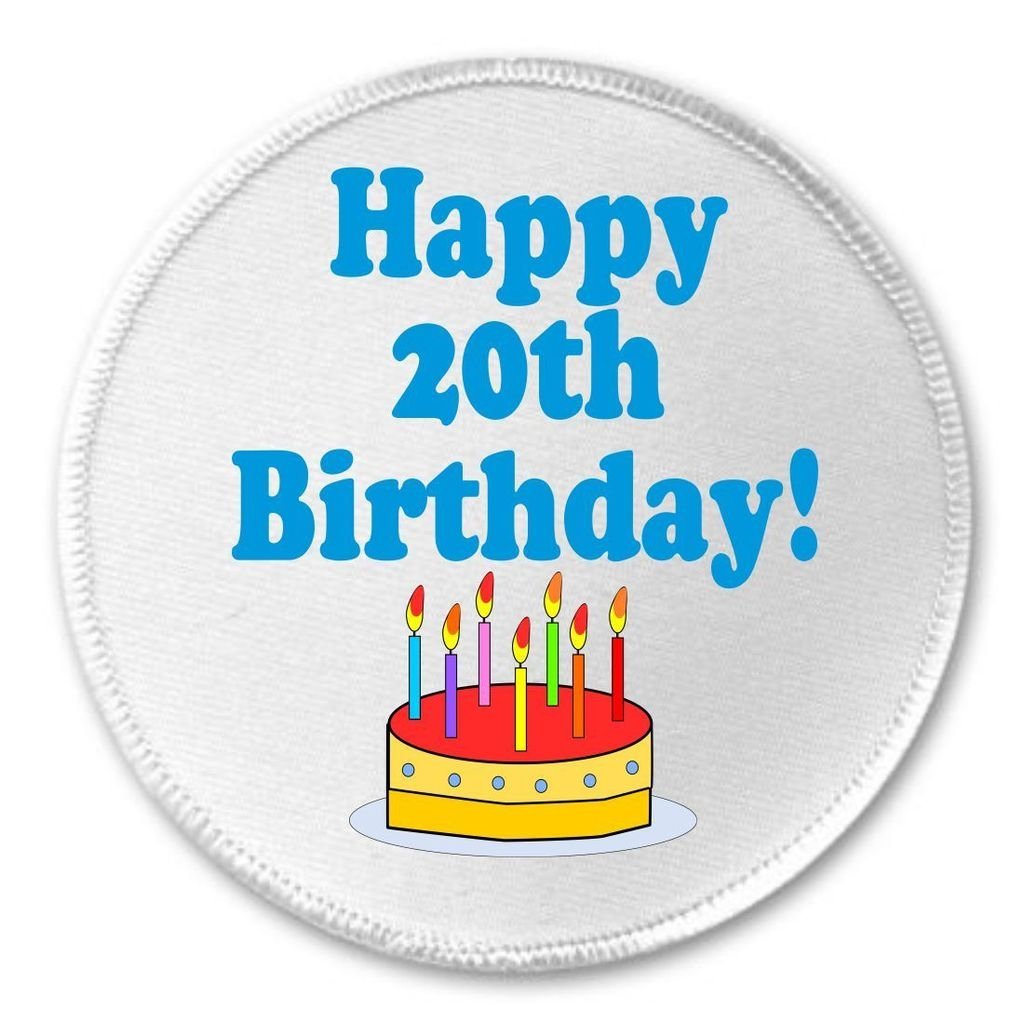 A&T DesignsHappy 20th Birthday! 3" Sew On Patch Party Twentieth