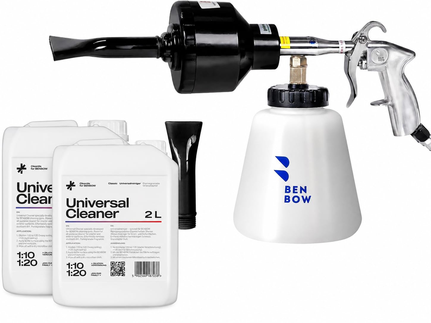Benbow - Pistola per pulizia in schiuma + schiuma attiva Cleantech Jetz. Shampoo per auto