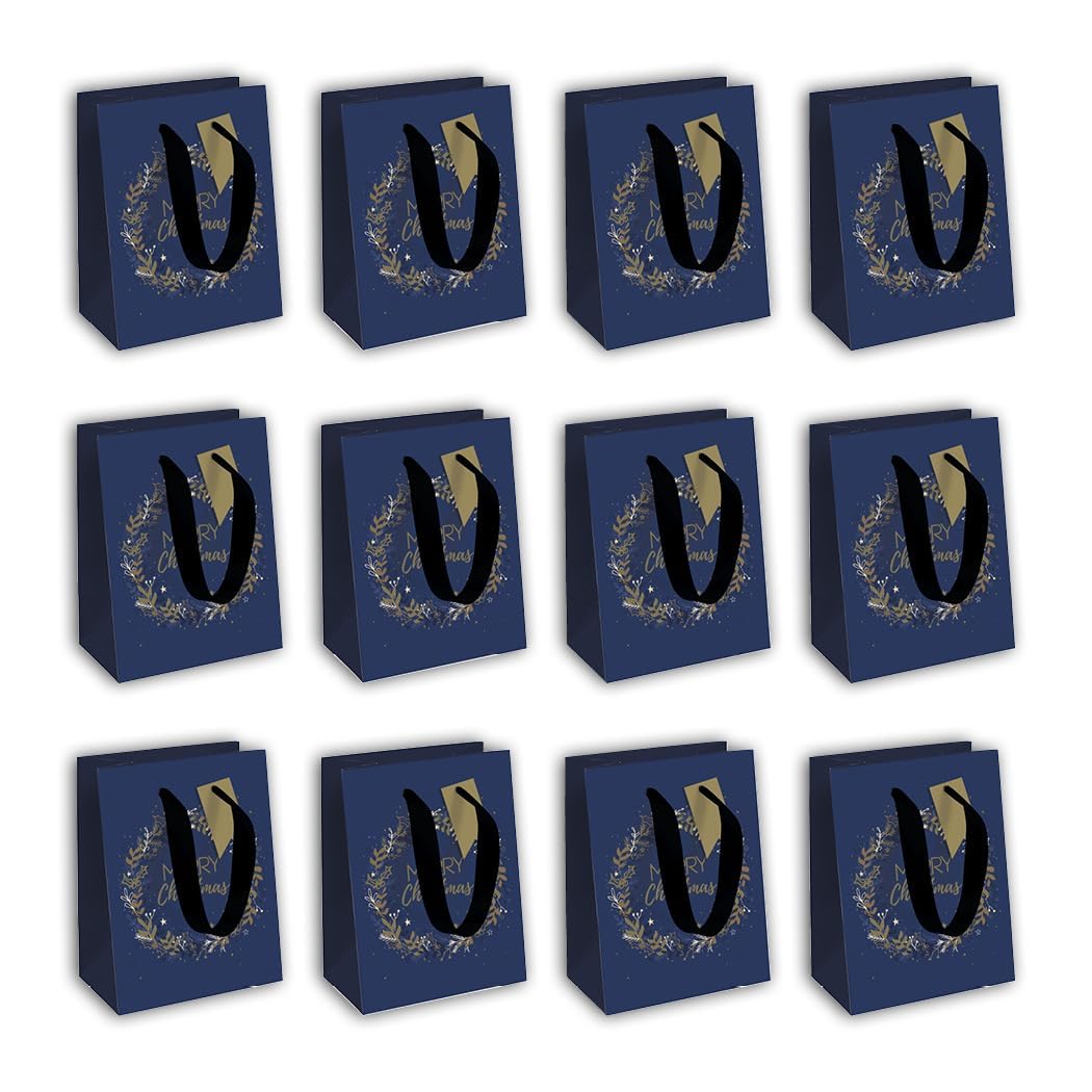 Clairefontaine X-29133-3Cpack, Set of 12 Excellia Gift Bags, Medium Size, 21,5x10,2x25,3cm, 210g, Pattern: Wreath - Image 3