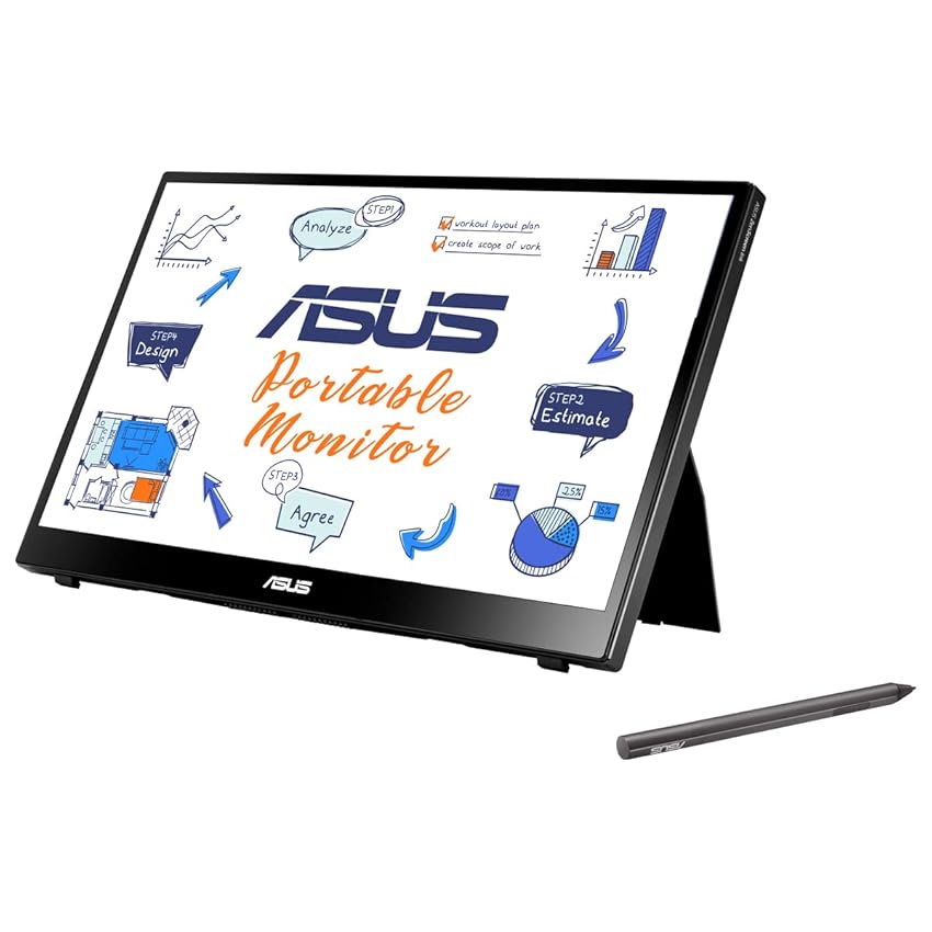 Immagine del prodotto ASUS ZenScreen Ink Monitor da Gaming Portatile Touch 14” 1080P FHD (MB16AMT) – Monitor da Viaggio IPS USB-C e HDMI, Touch Screen a 10 Punti, Cavalletto integrato, Monitor Esterno per Laptop e Telefono
