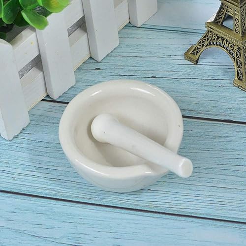 Miniatura 4 de Comimark Juego de 2 cuencos de molienda de mezcla de mortero de porcelana de 2.362 in, herramienta de bricolaje