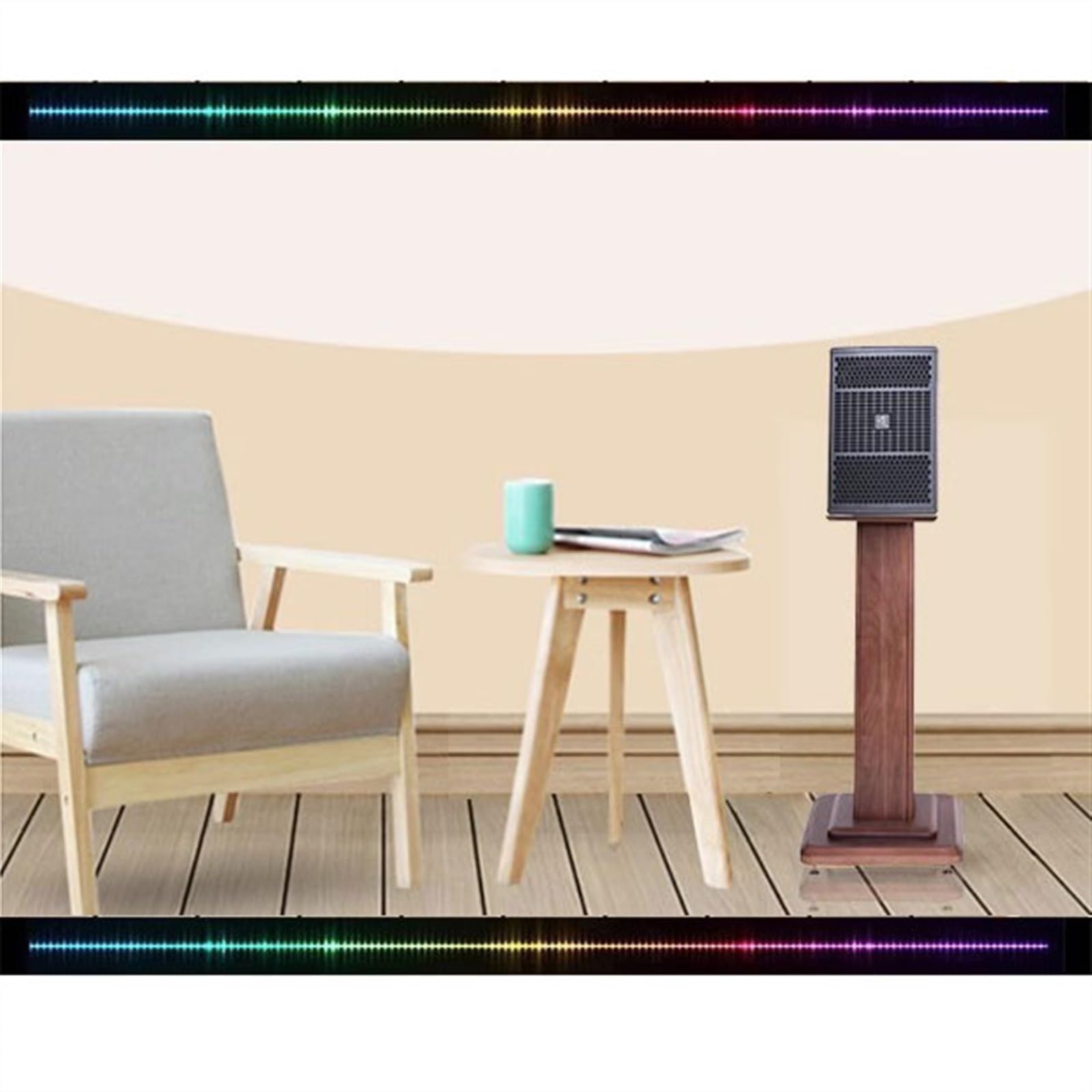 Supporto per altoparlanti in legno massello professionale per altoparlanti StandFloor Surround Sound StandBookcase Speaker Stand Studio Monitor Stand (28 x 28 x 20 cm)