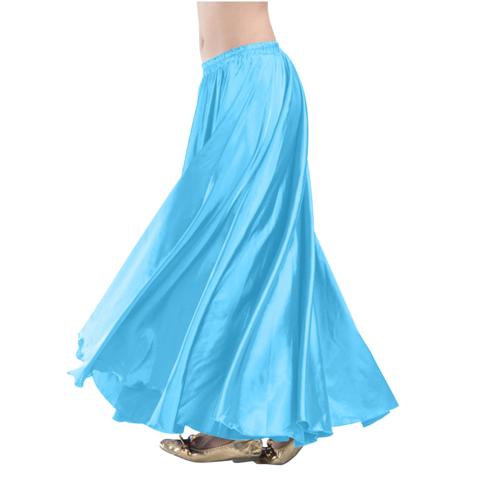 High Waisted Skirts for Women Fall Clothes Elegant Satin Flowy A-Line Cocktail Formal Night Out Swing Maxi Skirt