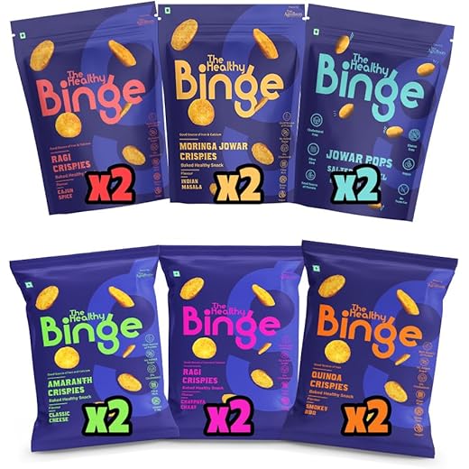 Healthy Binge Assorted Baked Chips Pack of 12 (40g x 12)