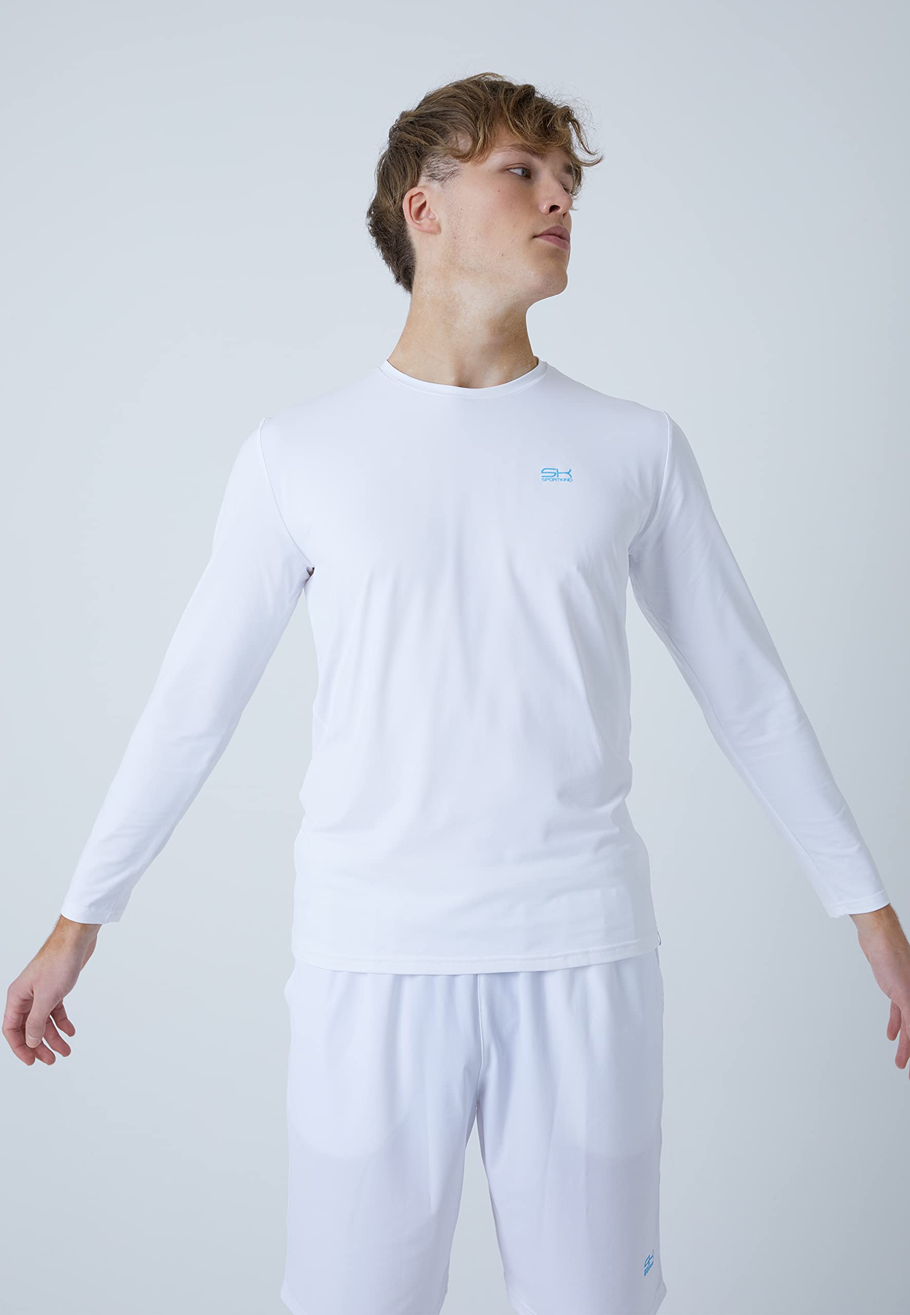 Sportkind Jungen & Herren Tennis, Padel, Fitness, Sport Longsleeve Shirt mit Rundhalsausschnitt, atmungsaktiv, UV-Schutz UPF 50+