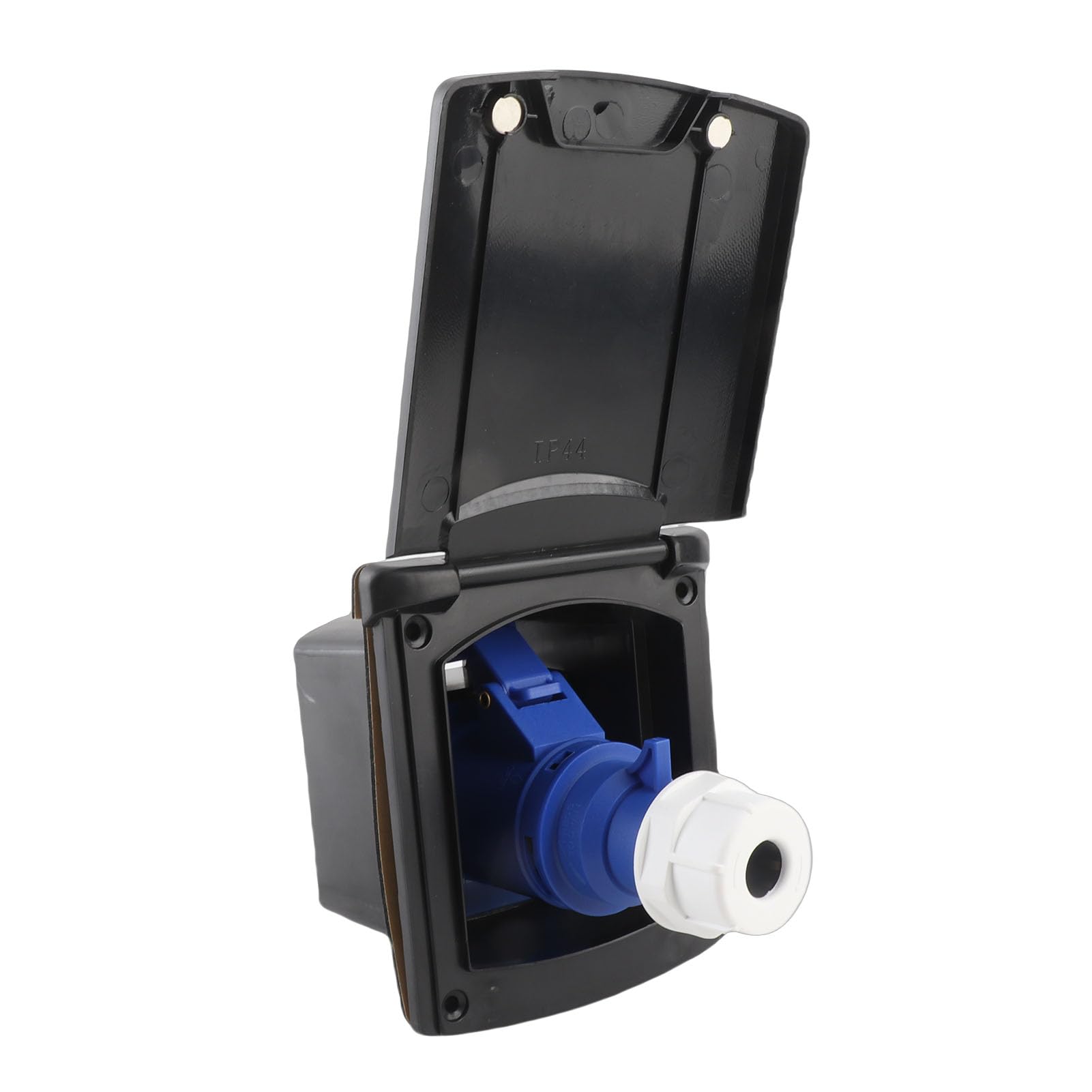 Zewnętrzne Gniazdo Zasilania Aramox, 220V‑250V 16A RV Gniazdo Zasilania 3-stykowe Zewnętrzne Wodoodporne Gniazdo Wtykowe Wbudowany Montaż(Czarny)