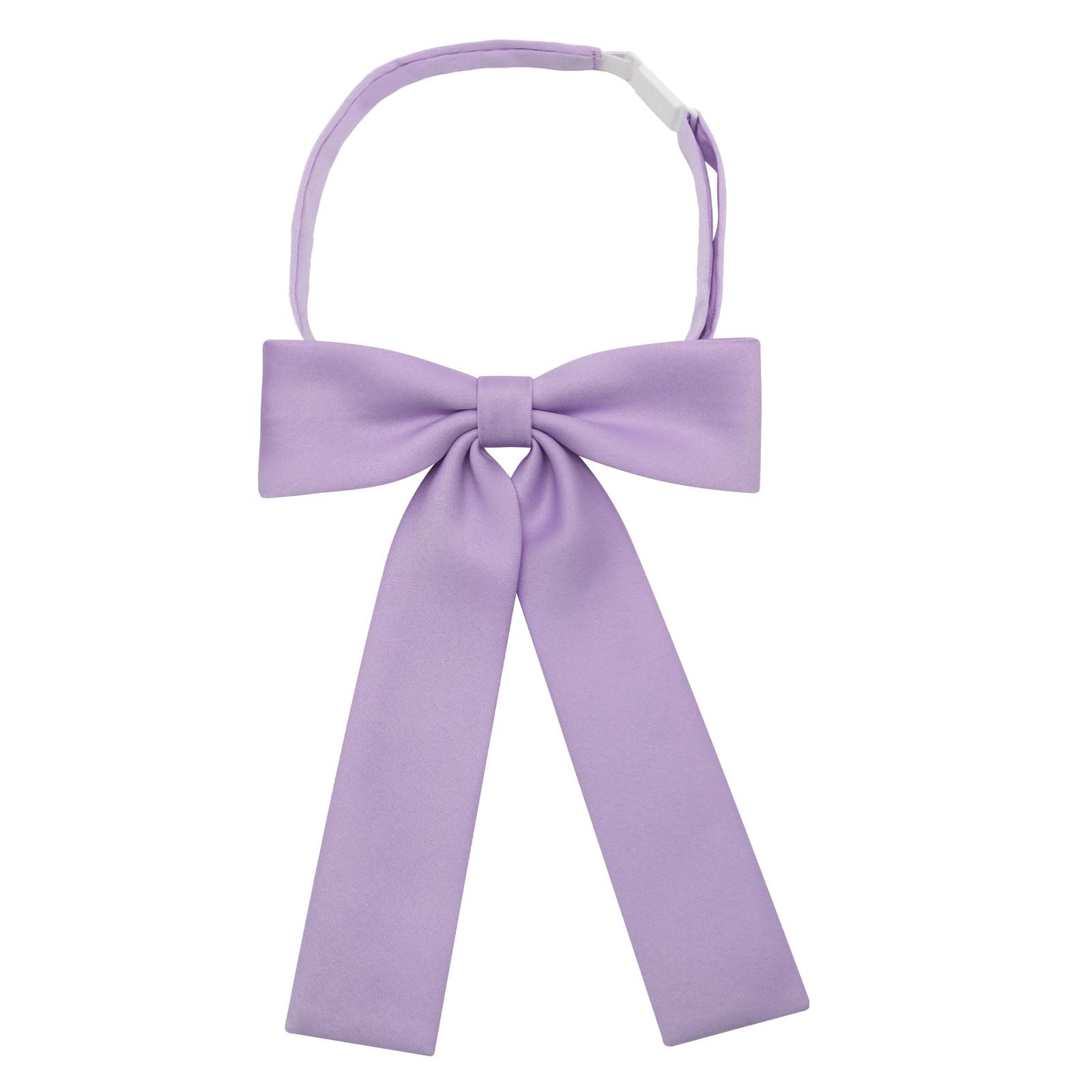 Mantieqingway Bow Ties for Women/Girls, Pre-tied Adjustable Bowties Solid Color Polyester Bow Tie for School Uniform Shirt