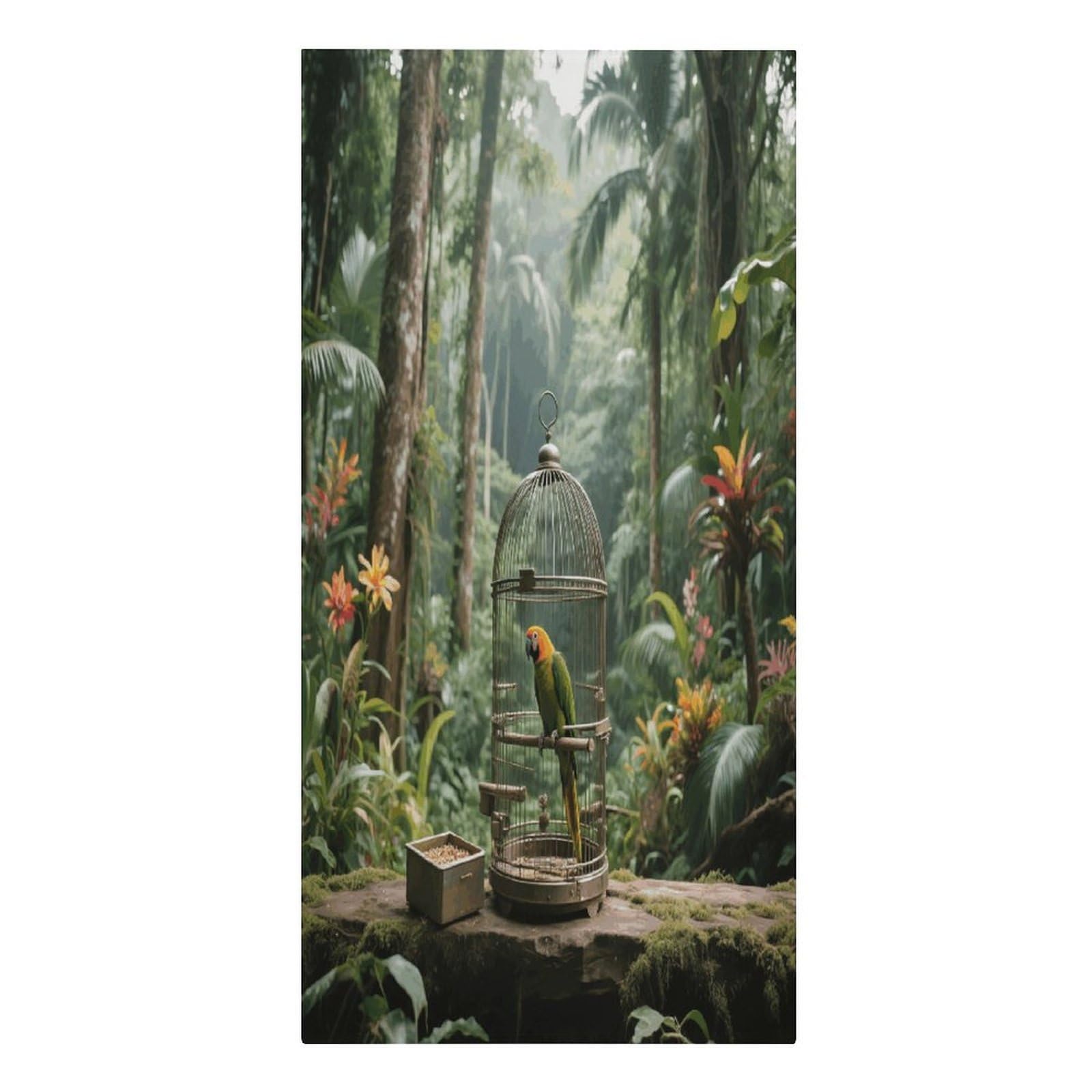 VstaDank Parrot in Rainforest Beach Towel Vacation Essentials Sand Free Soft Quick Dry Swim Towels 61"x30" Modern Extra Large Towels Lightweight Microfiber Beach Towel for Swimming Pool