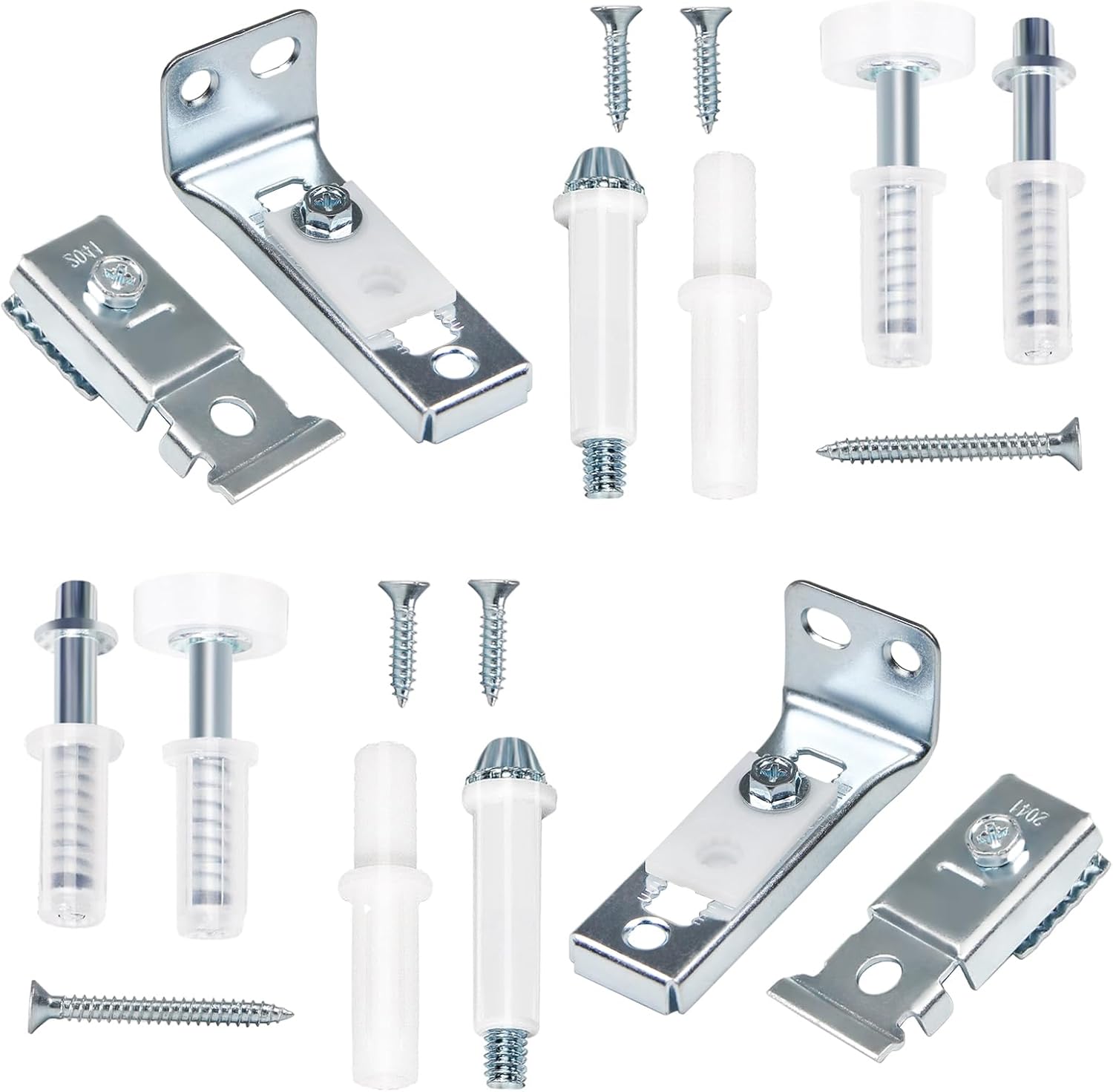 Bifold Door Hardware Repair Kit for 7/8" to 1" Sliding Door Track– 2 Pack Bi-fold Sliding Closet Door Hardware Kit with Top & Bottom Bracket,Guide Wheel,Pivot,for Folding Door Hardware