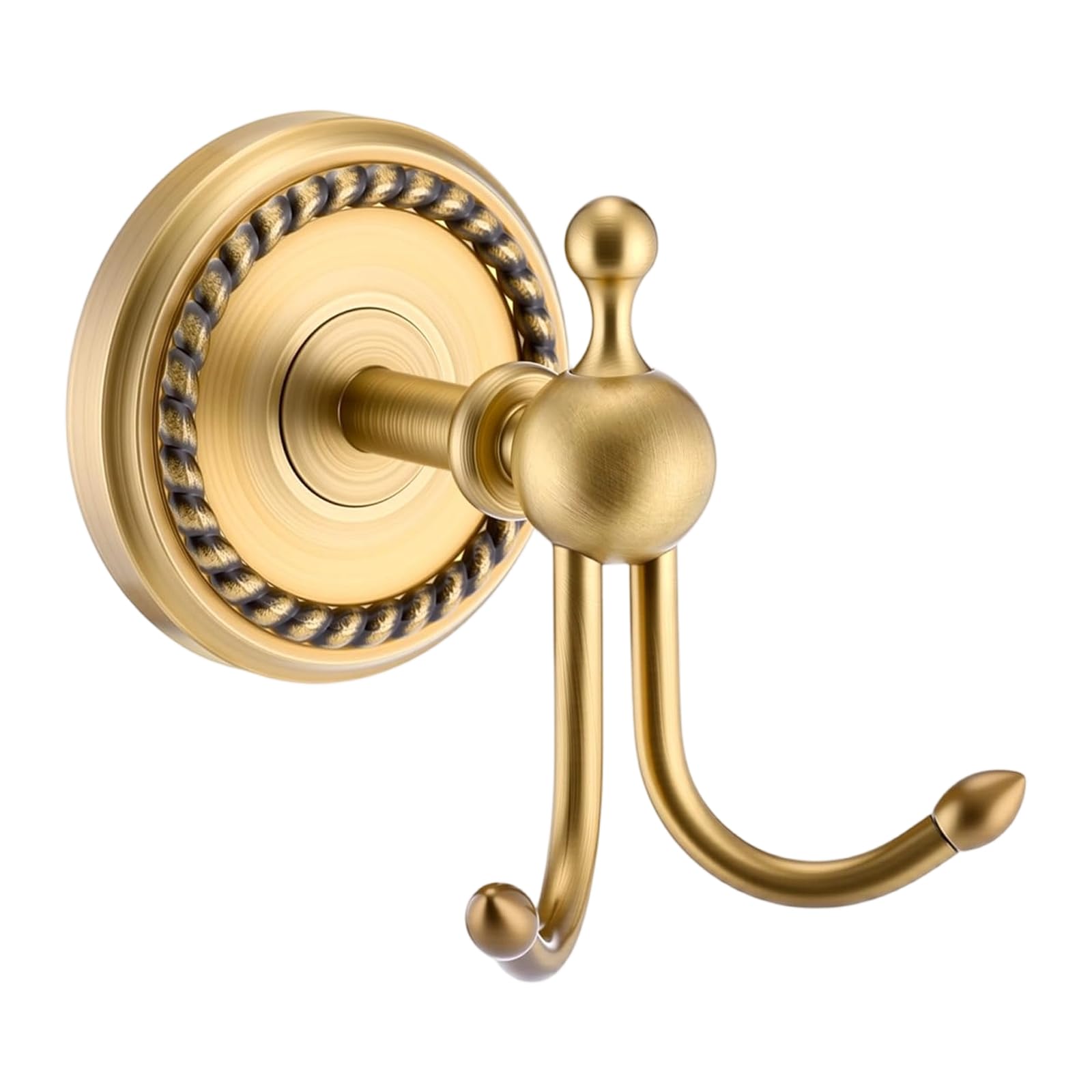 Zxfdsfdbnm Retro Decorative Wall Hook Gold Tone Double Arm Towel Robe Coat and Utensils Hook with Mounting Hardware for Bathroom Kitchen Entryway Closet