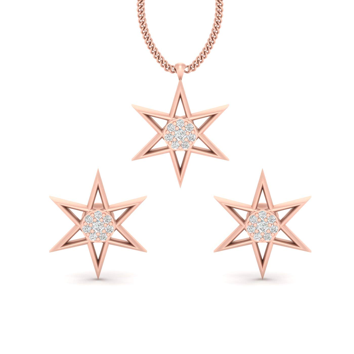 Pendientes de estrella plata 925 oro rosa el regalo ideal de joyería 7