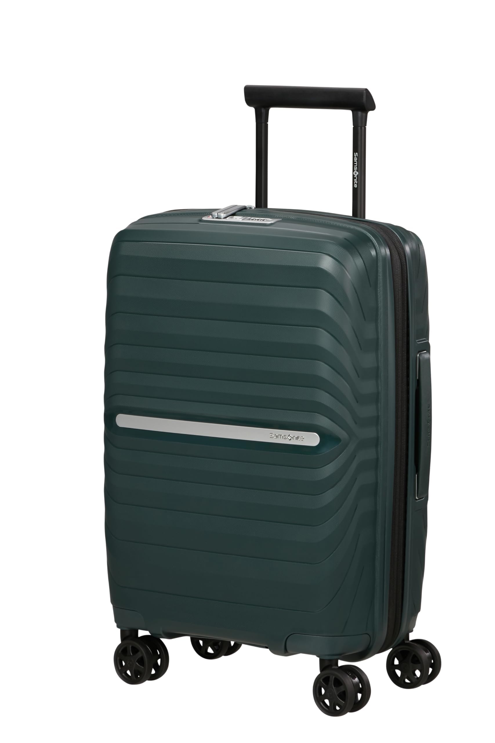 Samsonite Neo Flux - Spinner S, Expandable Hand Luggage, 55 cm, 39/45 L, Jungle Green (Jungle Green)
