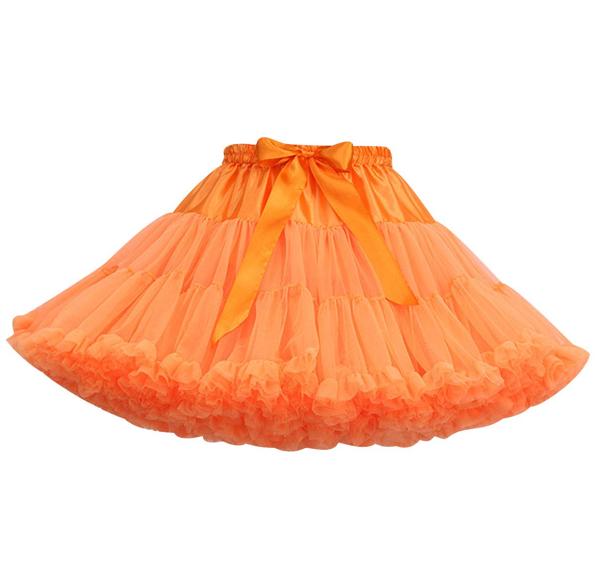 Womens Tutu Skirt Adult Puffy Fancy Dress Tutu Skirts Tutus For Women Ruffle Fluffy Tulle Skirts For Adults Layered Tutu Underskirt Petticoat Tutu Costumes Ballet Dance Tutus Birthday Party Orange