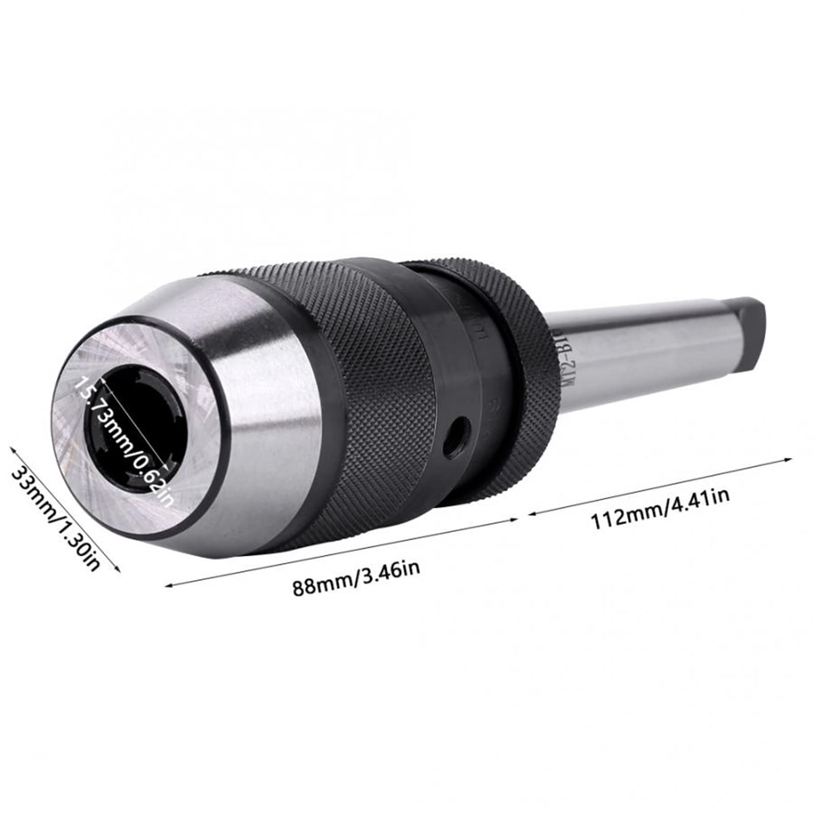 Zestaw 4-calowego samocentrującego uchwytu wiertarskiego z 4 szczękami, 1 szt. 1-13 mm, 1/2" ze stali, samozaciskowy uchwyt wiertarski bezkluczykowy i trzpień MT2-B16 z gwintem 1-calowym x 8TPI