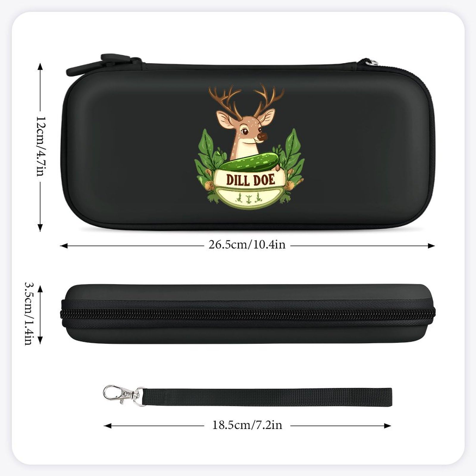 Dill Doe Compatible with Switch Carrying Case Hard Travel Game Bag Pouch with 15 Games Accessories Black-style
