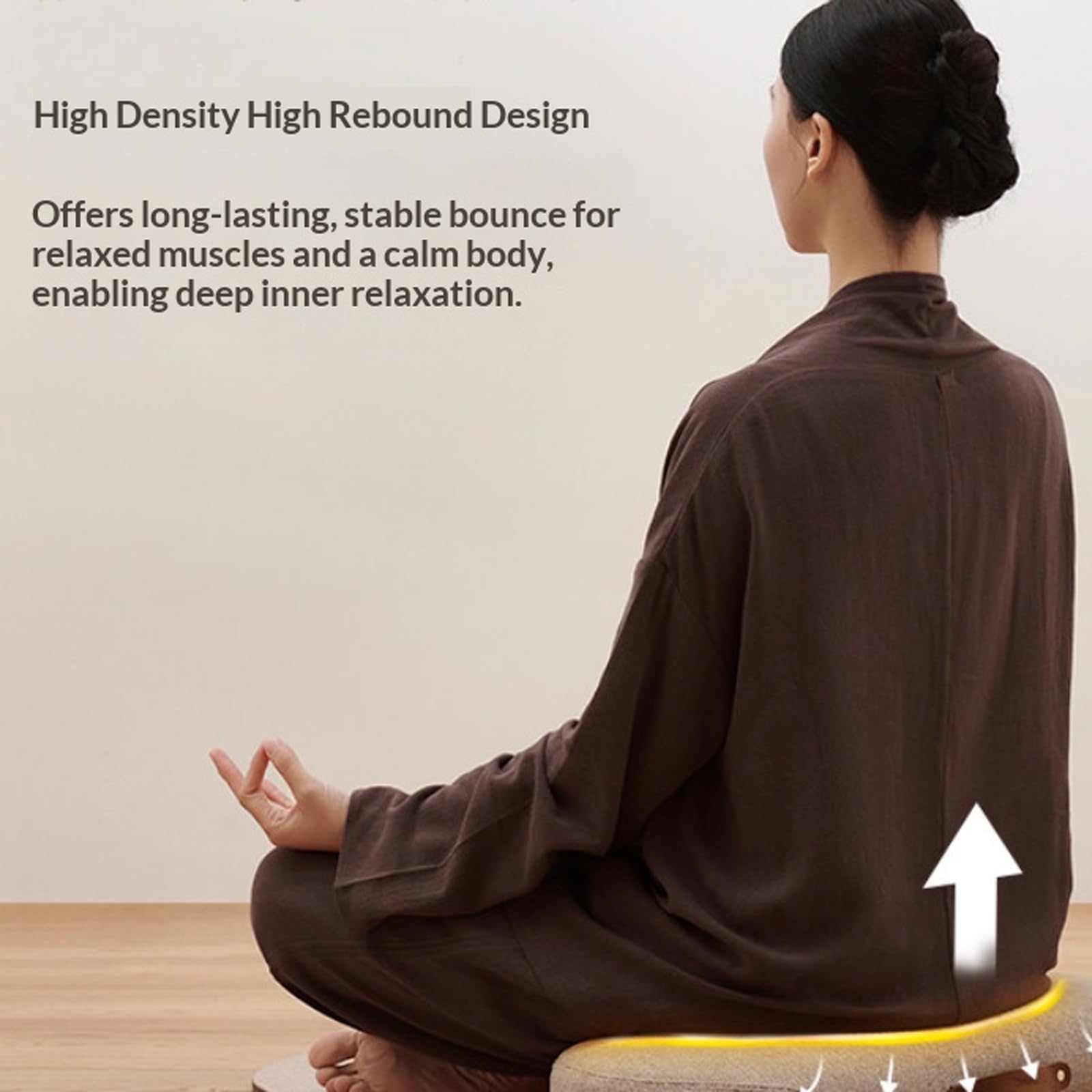 Set di cuscino e tappetino da meditazione pieghevoli, design ergonomico per supporto suddiviso in zone, fibbia magnetica per apertura e chiusura rapida, allevia intorpidimento e dolore