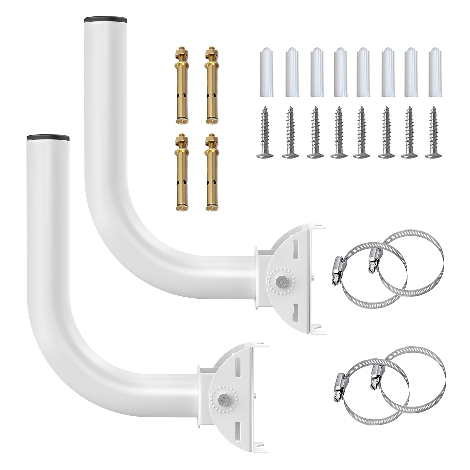 SZBAMI Universal Wireless Bridge Bracket Mount, Wireless Bridge Mount Outdoor AP Mounts J Pole Mount Bracket for Antennas, Point to Point Wireless Bridge, 2-Pack