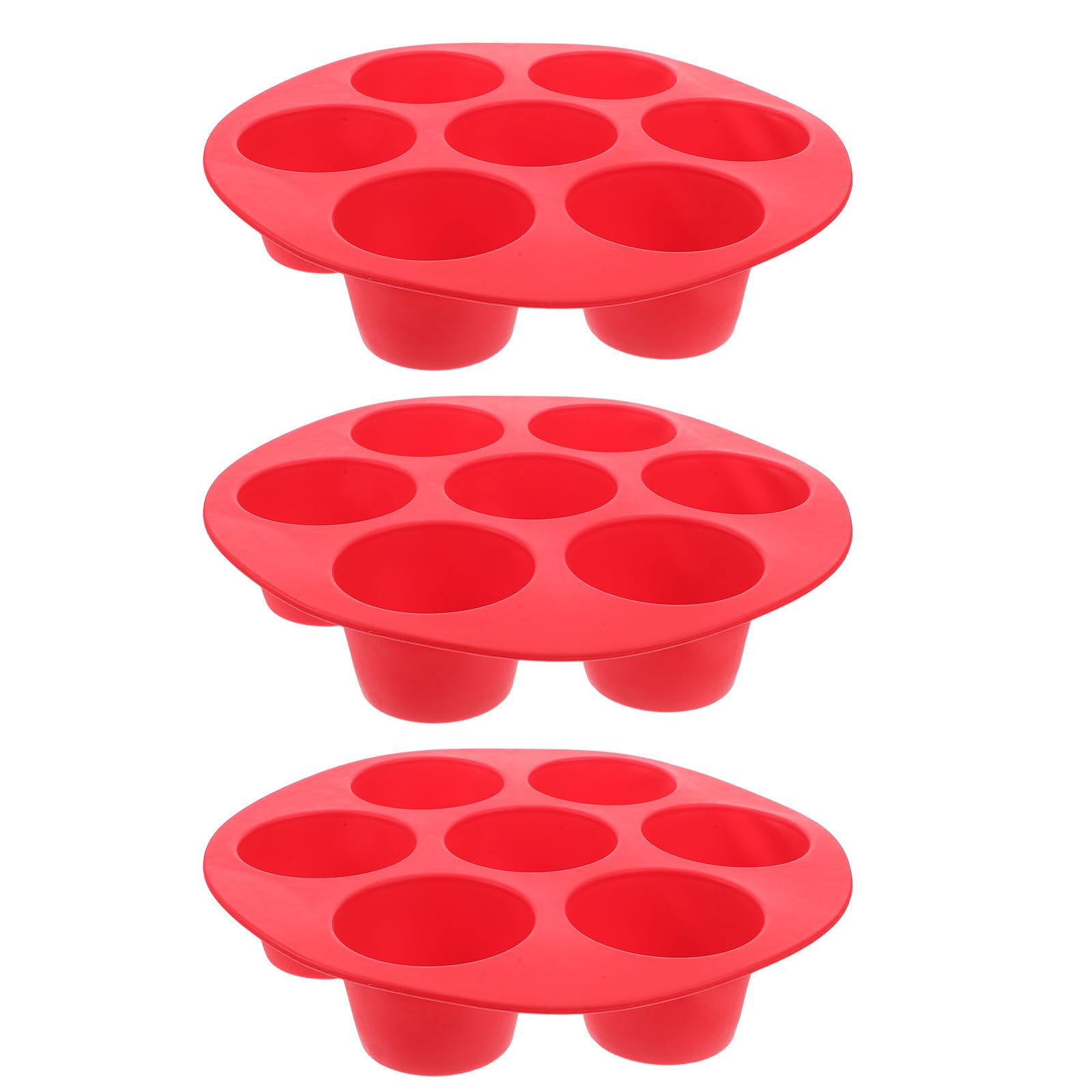 Moldes de cupcakes de silicona reutilizables: pack de 3 piezas redondas con 7 cavidades