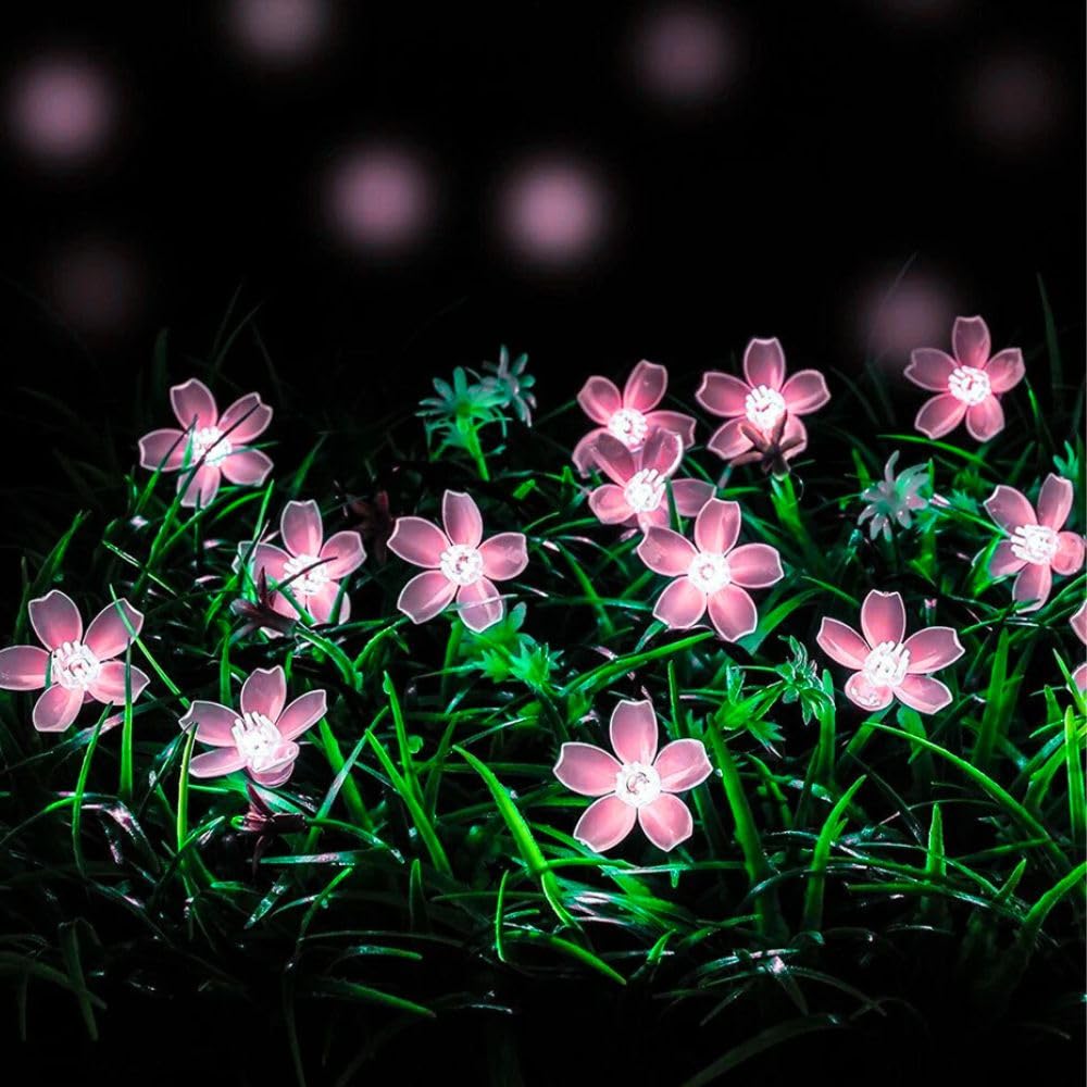 KHIZAR 16 LED Pink Silicone Flower String Light, Plug in Fairy Lights with Transparent Gel Wire for Bedroom, Wall, Mirror, Wedding, Diwali, Birthday, Party & Home Decoration 2
