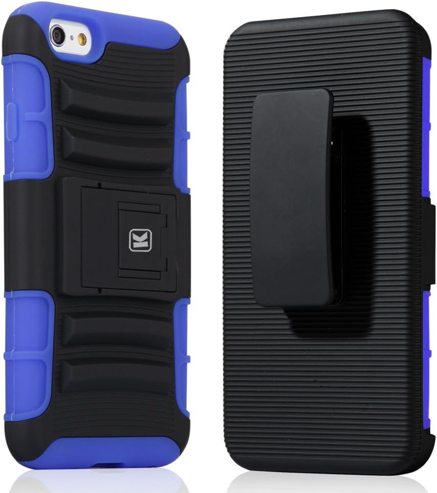 iPhone 6S Plus Case/iPhone 6 Plus Case - KAYSCASE ArmorHolster 3 Piece Heavy Duty Kickstand Case with Holster for Apple iPhone 6S 5.5 inch 2015 Version/iPhone 6 5.5inch 2014 Version (Blue)
