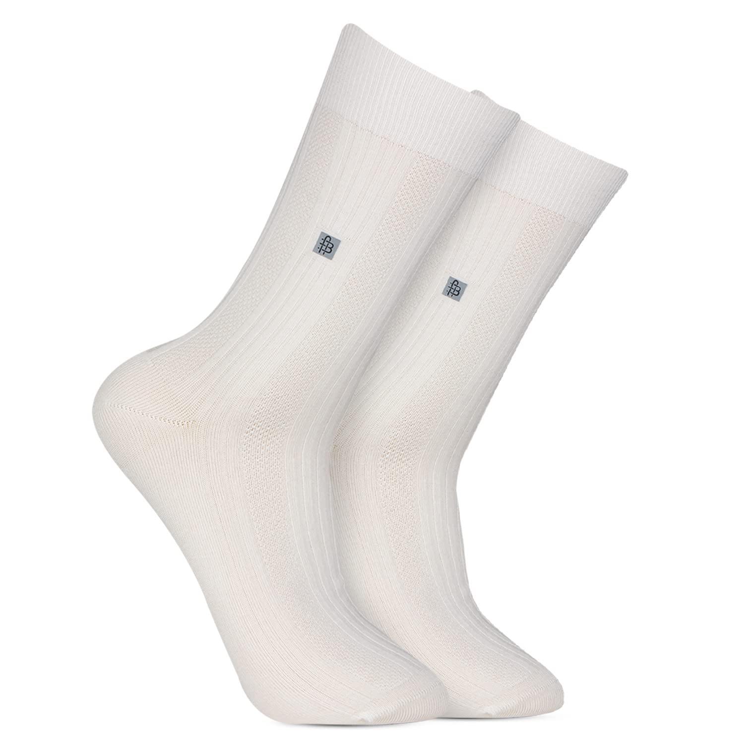 bonjour Men's Cosmic Ribbed Formal Full Length Business/Office Premium Cotton Socks Giftbox- Cream-picture-51