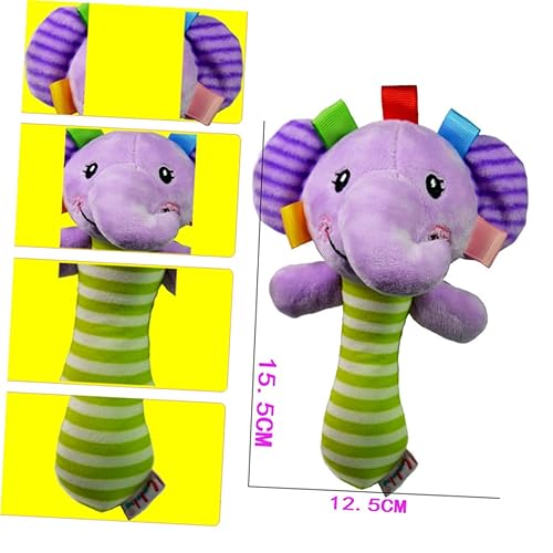 Miniatura 3 de BESPORTBLE Year Plush Animal Hand Rattle Educational Sound for Newborns Soft Elephant Shape Wrist Rattles for Boys and Early Learning and Interaction