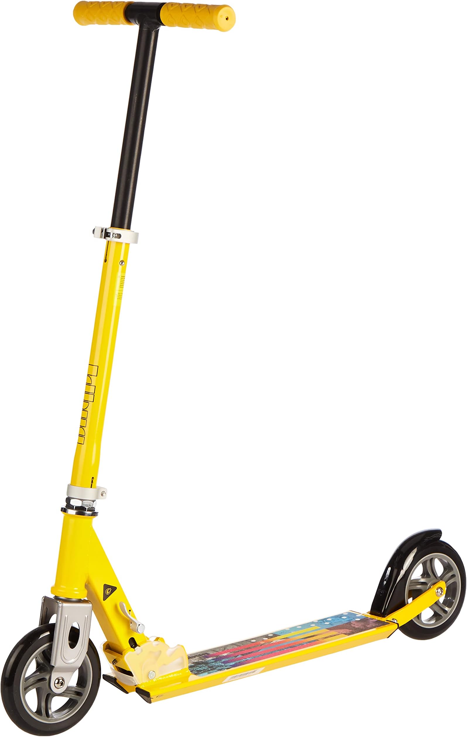 JD BugMs506 Yellow Kick Scooter, Foldable Scooter with 3 Adjustment Levels Handlebar with Anti-Shock Suspension Big Wheels for Kids, Teen and Adults