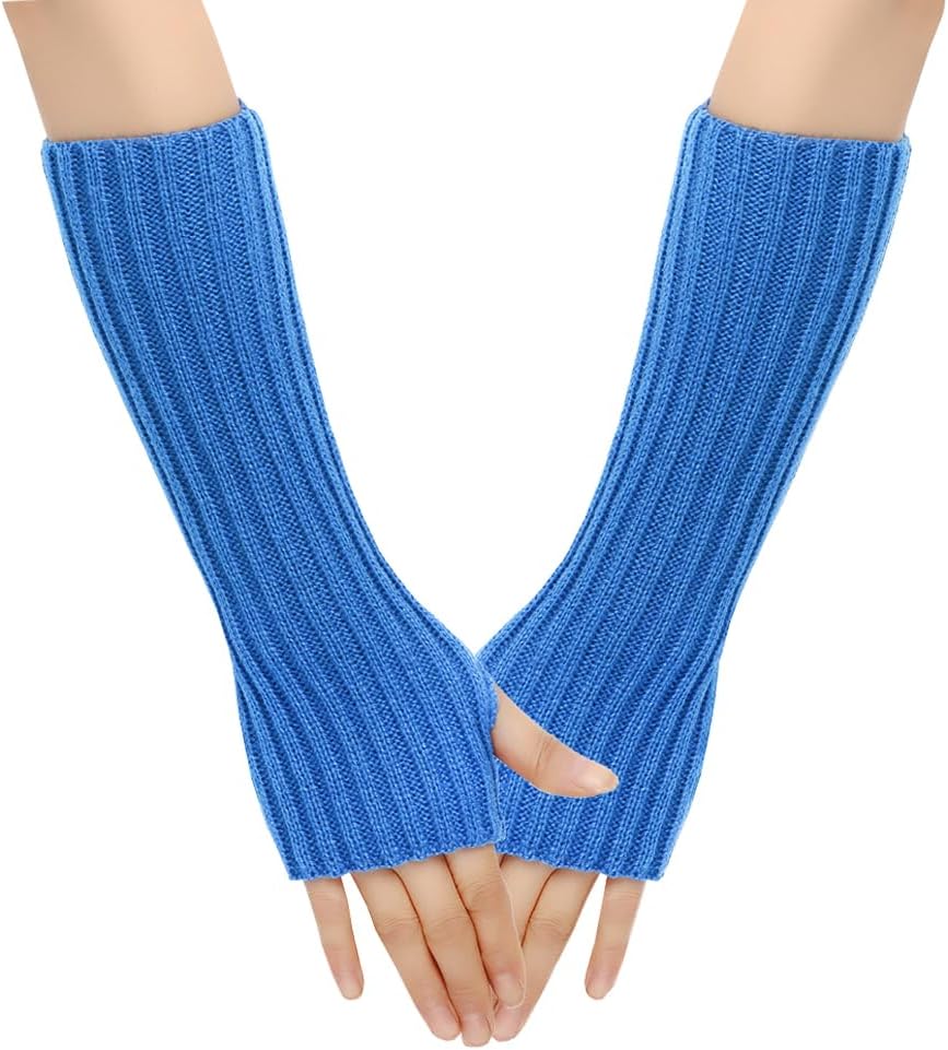 DRHOM Arm Warmer Fingerless Gloves for Women Long Arm Sleeves Elbow Length Stretchy Gothic Gloves