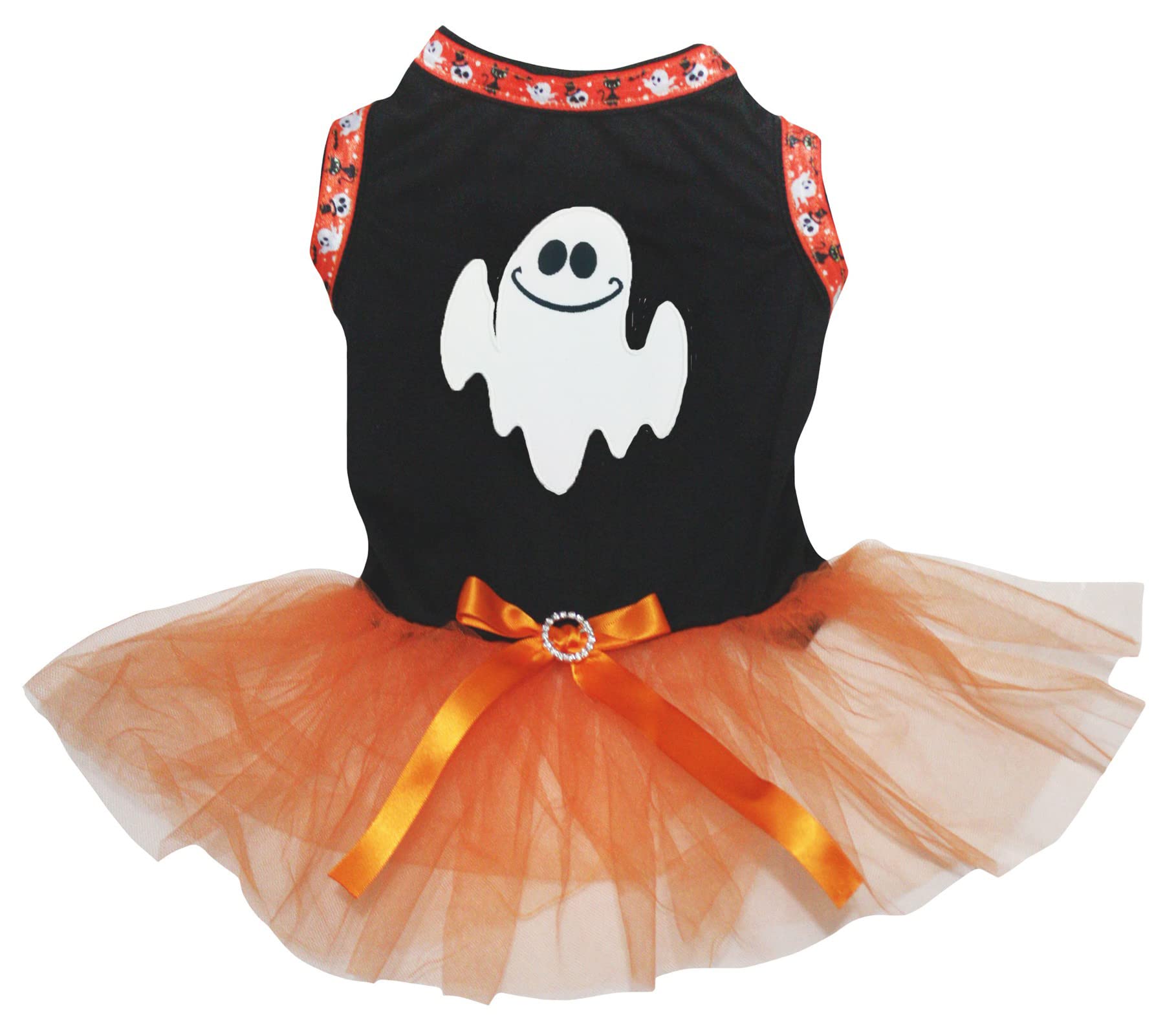 Robe pour chiot Little Ghost vêtement chien XXXL noir orange pour grand chiot