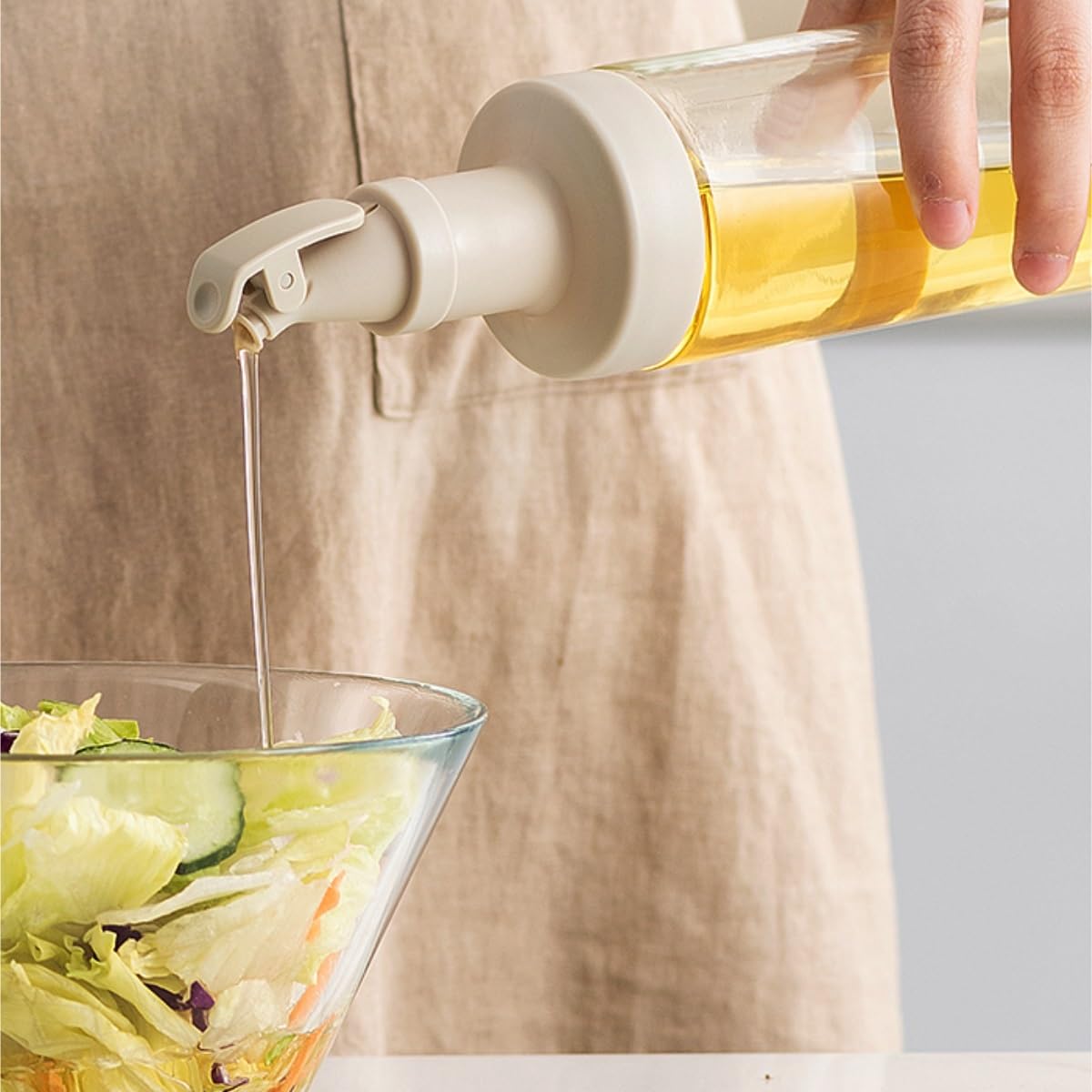 Essig Ölflaschen Set Glasölflasche for Den Haushalt, Kein Öl, Sojasauce, Essig, Gewürzflasche, 4-teiliges Set Küche