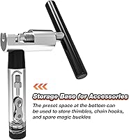 Vista 5 de Bike Chain Tool for 6-12 Speed Chains, Chain Breaker with Storage Base, HRC47/49 Hardened Steel, Extended Handle, Spare Pin & Chain Hook for Road