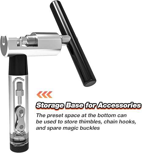 Miniatura 5 de Herramienta de cadena de bicicleta para cadenas de 6 a 12 velocidades, interruptor de cadena con base de almacenamiento, acero endurecido HRC4749,