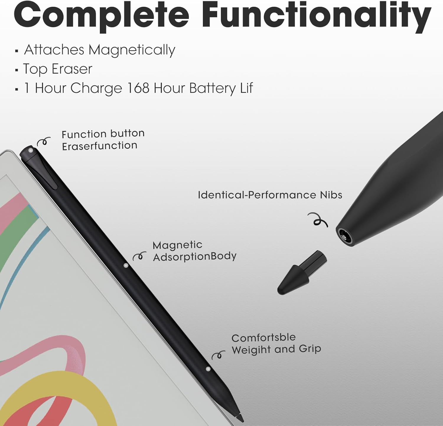 Magnetic Stylus Pen for Remarkable Paper Pro with Eraser, Digital Stylus for Remarkable Replacement Pen Marker Plus, Remarkable Paper pro Marker Plus Alternative for Fire Max 11/Fire HD 10 Devices
