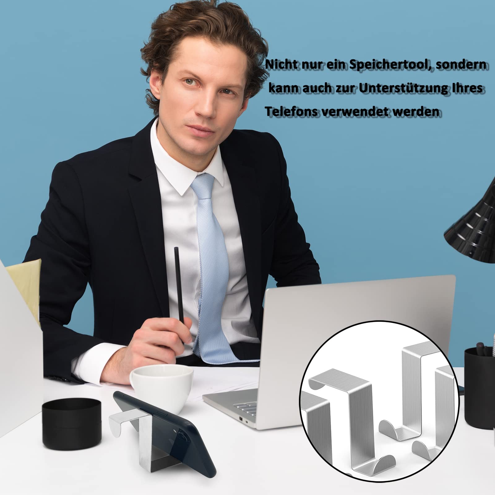 10 Edelstahl Türhaken Ohne Bohren - Silber, 45mm