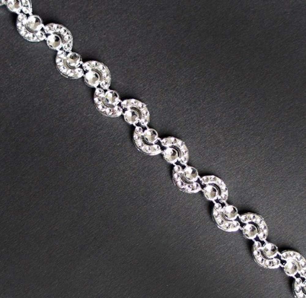 MOON1 Pretty Silver Moon Shape Trims - appx 8.5m